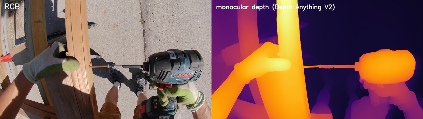 RGB frame and its monocular depth map