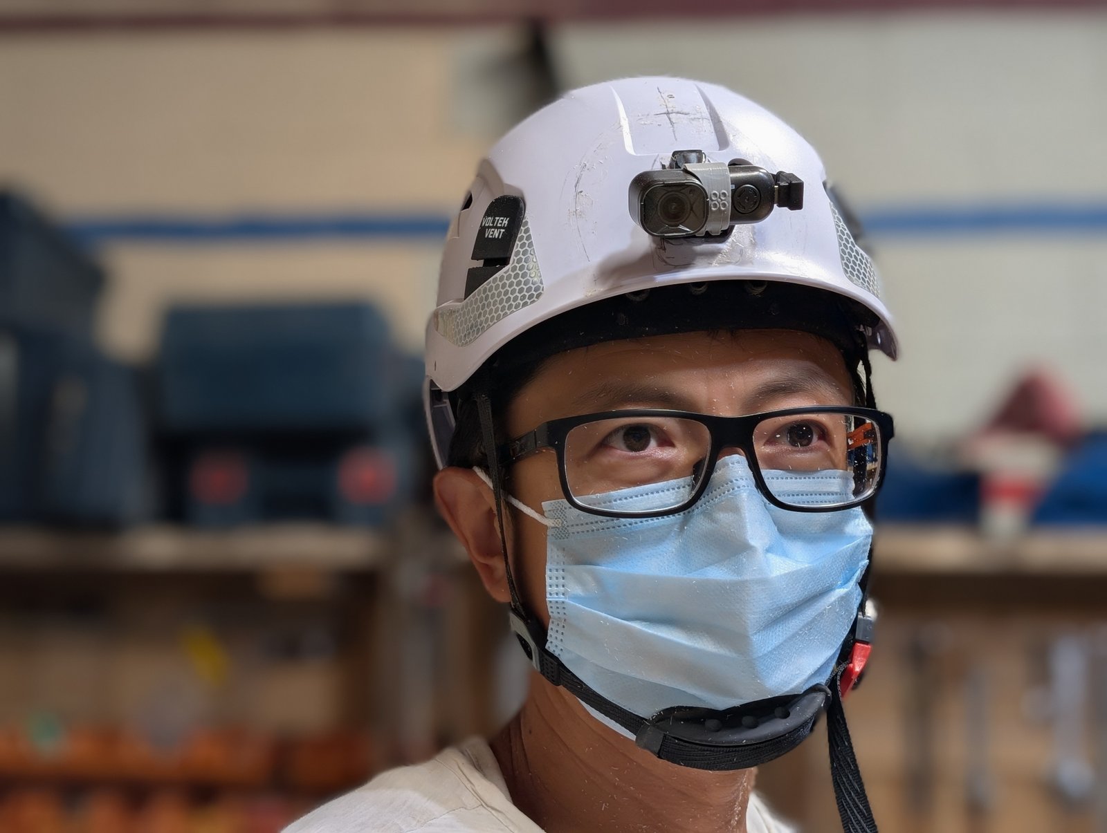 Purpose-built helmet camera, worn